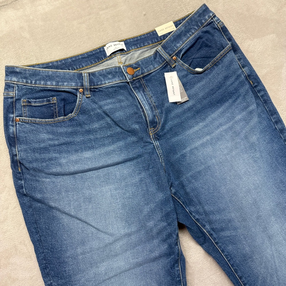Lane‎ Bryant Jeans Women's 22 Signature Fit Straight Crop Mid Rise Trouser Hem